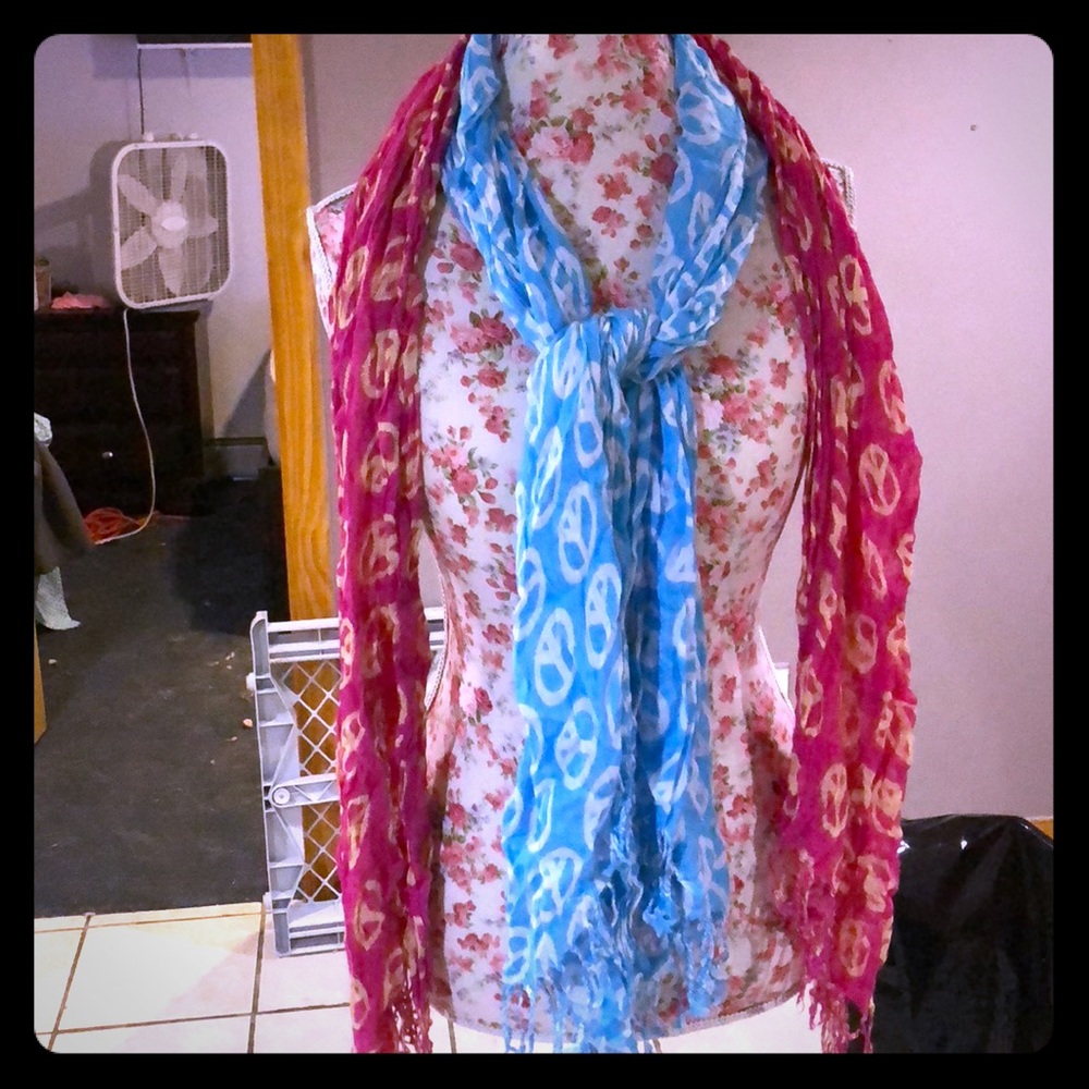 Two peace sign scarves